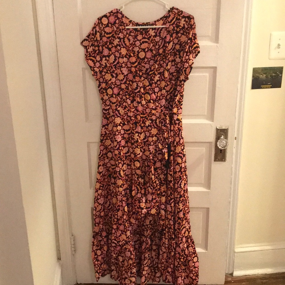 Kivari Pink and Black High Low Dress